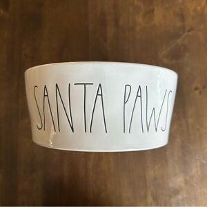 Rae‎ Dunn Santa Paws Large Dog Water Bowl Christmas Holiday Pet Animal Cat 🐾